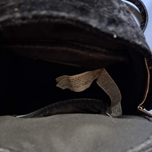 Black Crushed Velvet Mini Back Pack - Picture 4 of 8